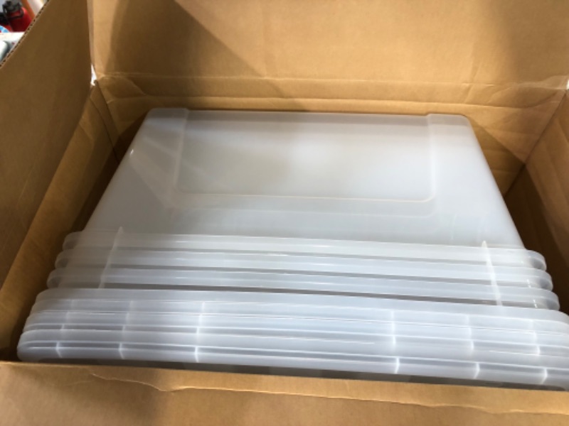 Photo 1 of **damaged**IRIS USA 91 Qt. Plastic Storage Container Bin with Secure Lid and Latching Buckles, 4 pack - Clear, Durable Stackable Nestable Organizing Tote Tub Box Toy General Organization Garage Extra Large Clear 91 Qt. - 4 Pack
