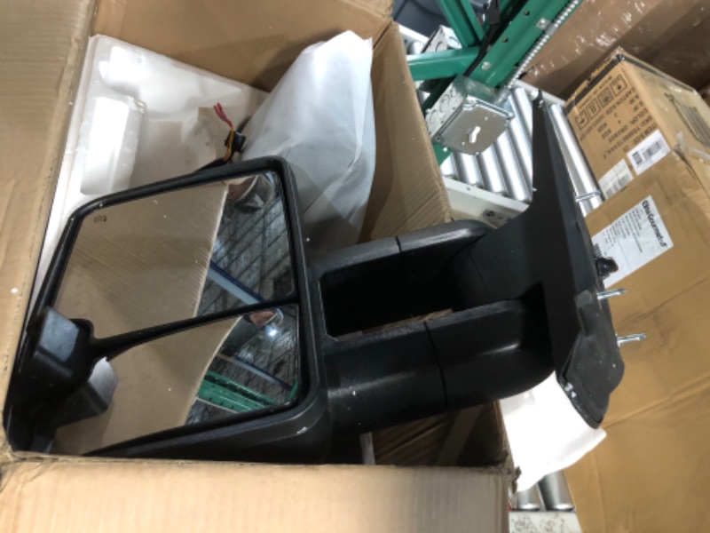 Photo 1 of AERDM Towing Mirrors Compatible with 2003-2007 Chevy Silverado Side Mirror, GMC Sierra Tow Mirrors Power Heated with LED Arrow Turn Signal Puddle Light Pair set Chrome