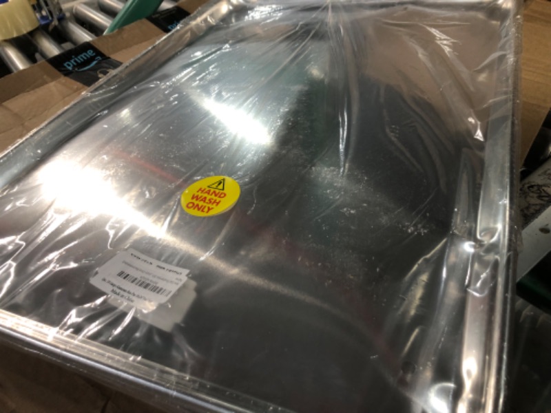 Photo 2 of ***Damaged***New Star Foodservice 36923 Commercial-Grade 18-Gauge Aluminum Sheet Pan/Bun Pan, 18" L x 26" W x 1" H (Full Size) | Measure Oven (Recommended)