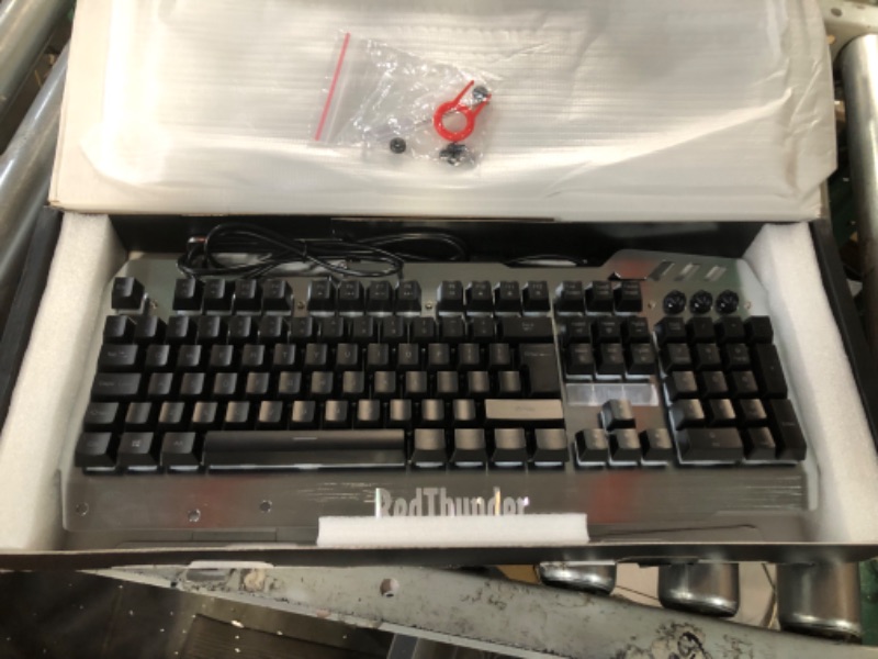 Photo 1 of RedThunder K900 Gaming Keyboard, RGB Backlit Semi Mechanical Keyboard with Wrist Rest, Water-Resistant USB Wired Hybrid Ergonomic Keyboard, Teclado Gamer for Desktop Computer PC Mac PS4