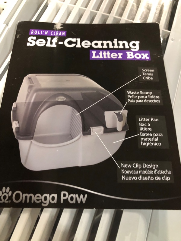 Photo 5 of **Damaged**Omega Paw NRA15 Self Cleaning Litter Box Regular Size,Grey