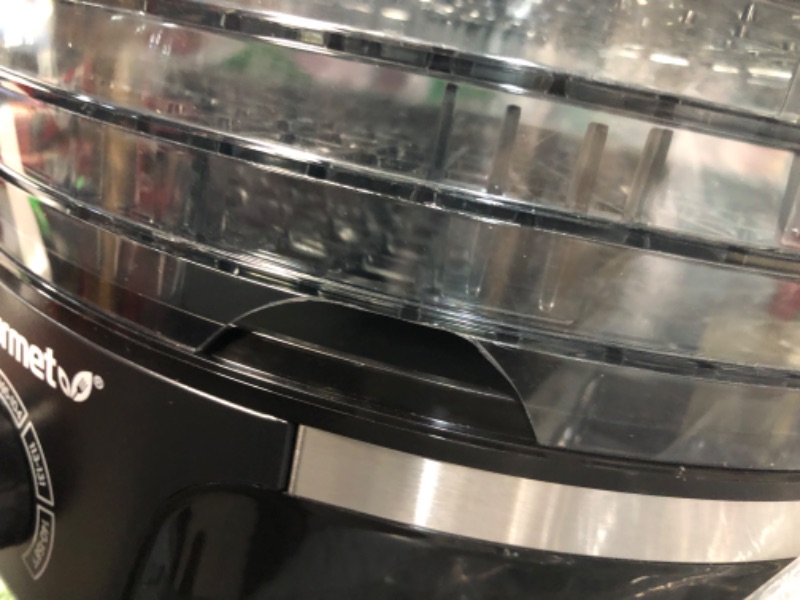 Photo 1 of **damaged**Elite Gourmet EFD319 Food Dehydrator, 5 BPA-Free 11.4" Trays Adjustable Temperature Controls, Jerky, Herbs, Fruit, Veggies, Dried Snacks, Black