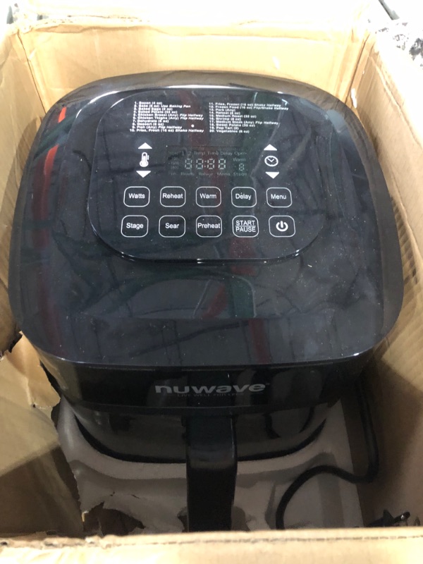 Photo 2 of **NONREFUNDABLE**FOR PARTS OR REPAIR**SEE NOTES**
Nu Wave Brio 7-in-1 Air Fryer Oven, 7.25-Qt with One-Touch Digital Controls, 50°- 400°F Temperature Controls in 5° Increments, Linear Thermal (Linear T) for Perfect Results, Black 7.25QT Brio