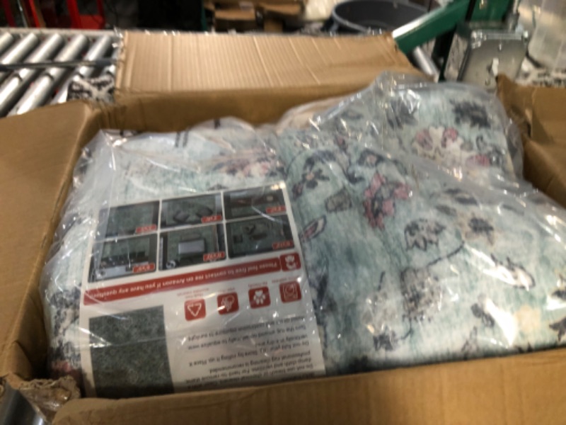 Photo 1 of Mcadore 8x10 Washable Boho Area Rug - Non Slip, Indoor Large Carpet for Living Room, Bedroom, Kitchen - Tangerine/Multi Color, Easy to Clean, Durable and Stylish 8'*10' Tangerine/Multi