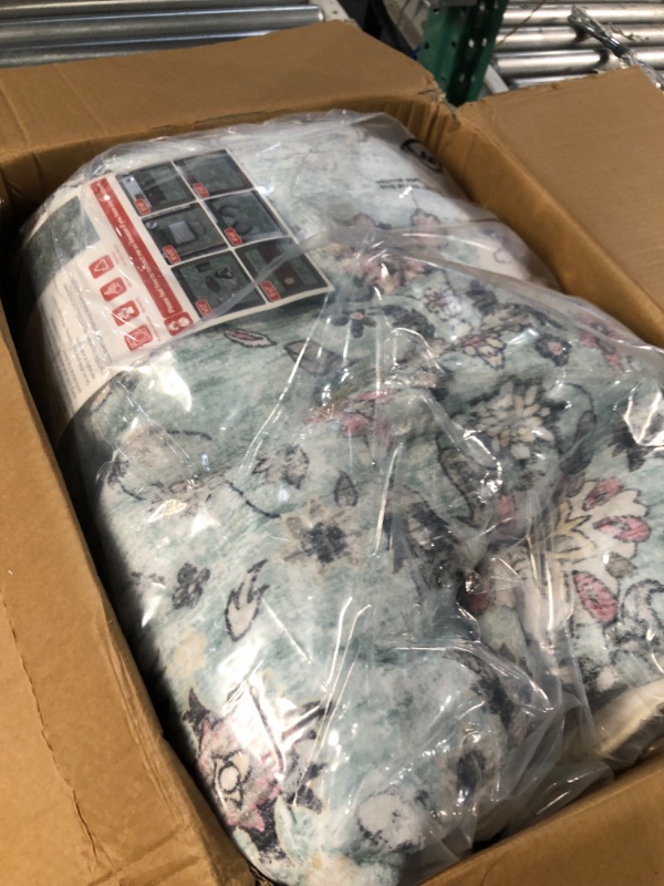 Photo 1 of Mcadore 8x10 Washable Boho Area Rug - Non Slip, Indoor Large Carpet for Living Room, Bedroom, Kitchen - Tangerine/Multi Color, Easy to Clean, Durable and Stylish 8'*10' Tangerine/Multi