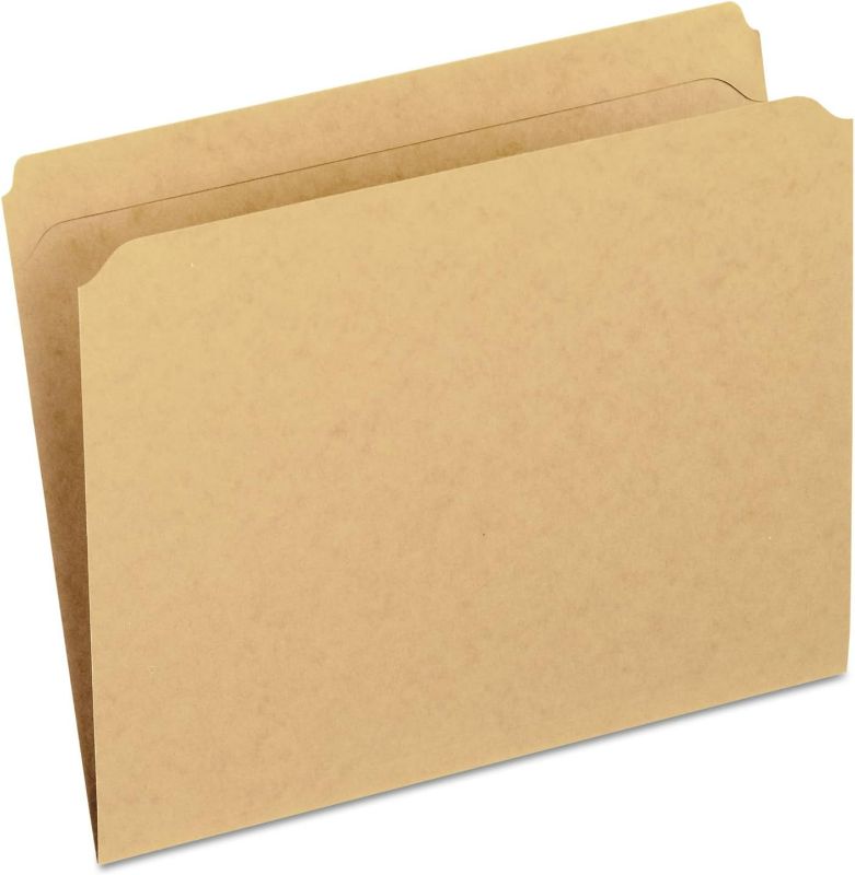 Photo 1 of Dark Kraft File Folders with Double-Ply Top Straight Tab, Letter Size, Kraft, 100/Box
