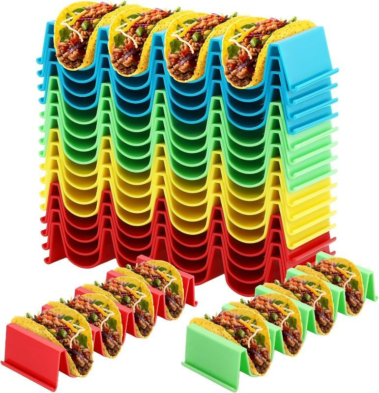 Photo 1 of * see all images *
Colorful Taco Holder Stand Plastic Hold up to 4 Tacos Each 24PCS