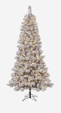 Photo 1 of (LIGHTS DO NOT WORK) GE 7.5-ft Laurel Pine Pre-lit Flocked Artificial Christmas Tree with LED Lights
