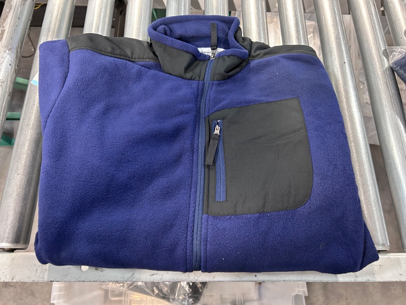 Photo 1 of Amazon Essentials Men's Full-Zip Fleece Jacket Black Navy SMALL