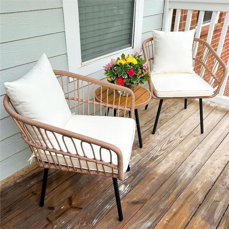 Photo 1 of  **SEE NOTES** YITAHOME 3 Pieces Outdoor Wicker Patio Conversation Bistro Set