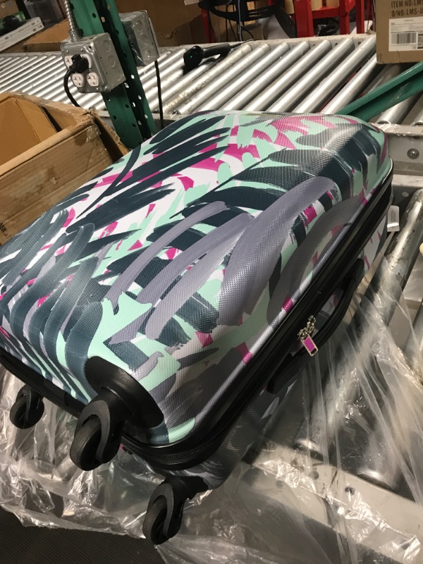 Photo 2 of (Damaged/ SEE NOTES) American Tourister Moonlight Hardside Expandable Luggage with Spinner Wheels, Palm Trees, Carry-On 21-Inch  Palm Trees