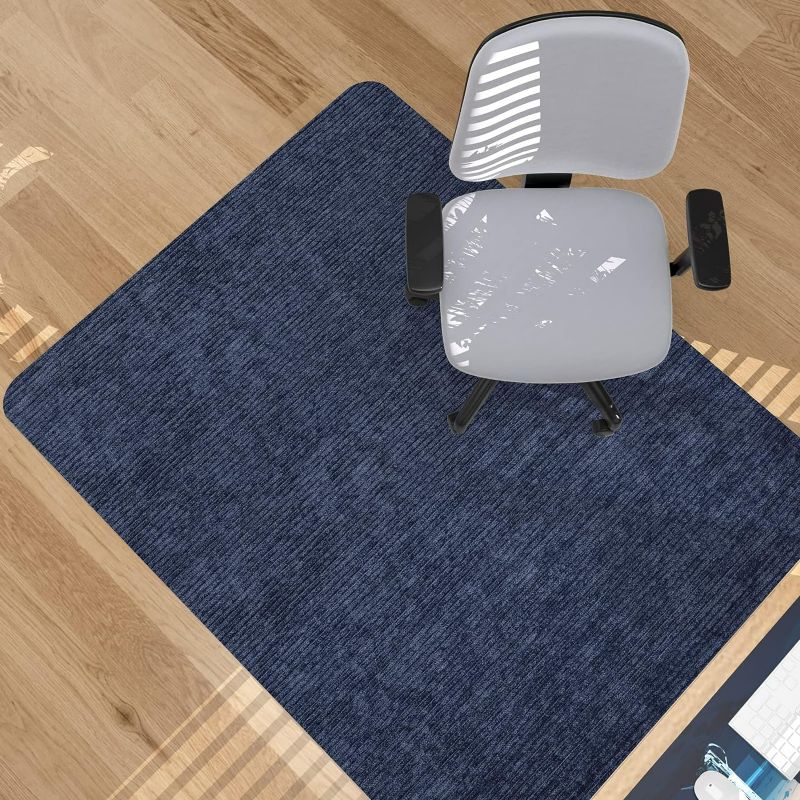 Photo 1 of Placoot Desk Chair Mat for Hardwood Floor Corduroy Surface 1/6" Thick 55"x35" Office Chair Mat for Rolling Chairs