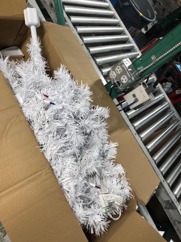 Photo 3 of ***see notes*** 5ft White Christmas Tree, Premium PVC Fir Artificial Holiday Christmas Tree, Ideal for Home, Office, and Xmas Party Decoration, Metal Stand 5 Ft NO Pre-Lit