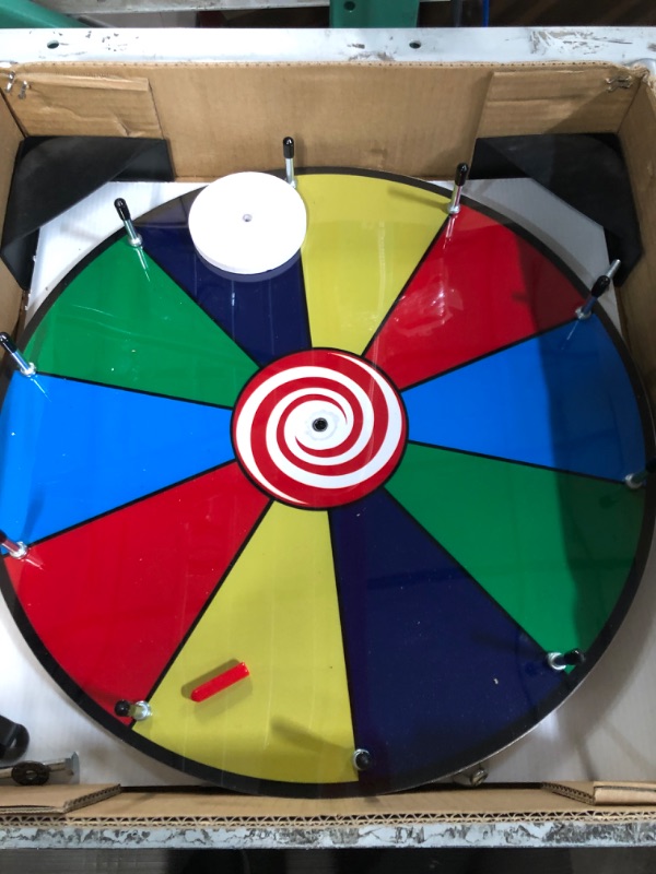 Photo 2 of **NONREFUNDABLE**FOR PARTS OR REPAIR**SEE NOTES**
XvmeiMym 24 inches Spinning Prize Wheel, 14 Slots Floor Spinner - Adjustable Height Stable Tripod Stand Roulette Wheel for Carnival, Trade Show, Win Fortune Spin Games 24in