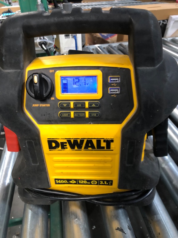 Photo 5 of DEWALT DXAEJ14-Type2 Digital Portable Power Station Jump Starter - 1600 Peak Amps with 120 PSI Compressor, AC Charging Cube, 15W USB-A and 25W USB-C Power for Electronic Devices 1600 Amps