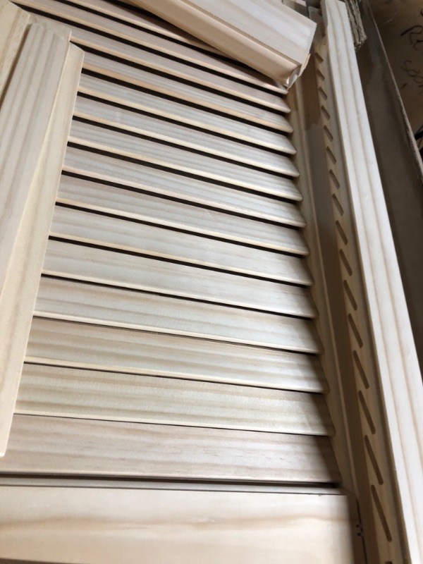 Photo 8 of ***see notes***LTL Home Products SHL43 Exterior Solid Wood Louvered Window Shutters, 15" x 43", Unfinished Pine