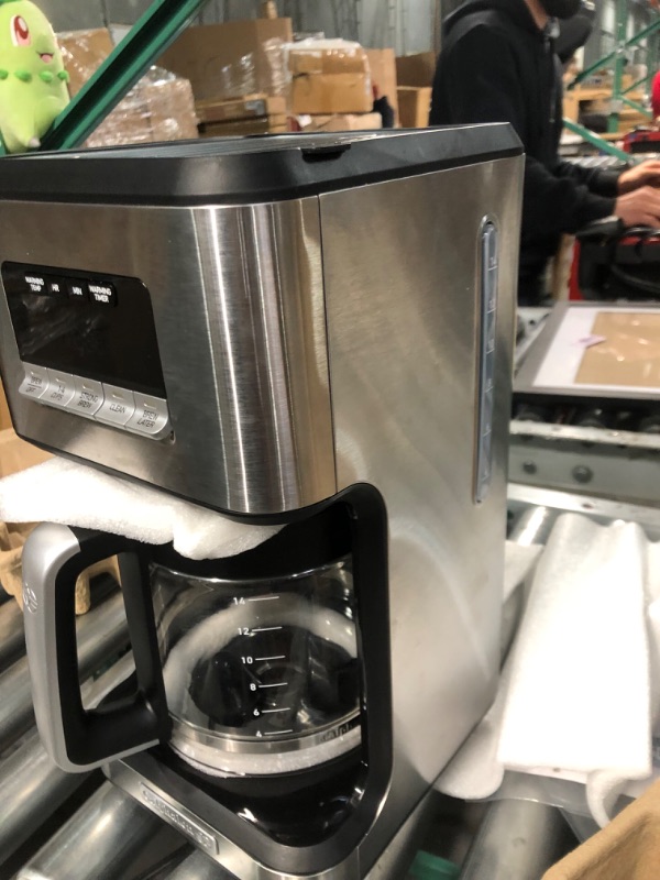 Photo 3 of ***USED - POWERS ON - UNABLE TO TEST FURTHER - DAMAGED - DENTED***
Calphalon Coffee Maker, Programmable Coffee Machine with Glass Carafe, 14 Cups, Stainless Steel