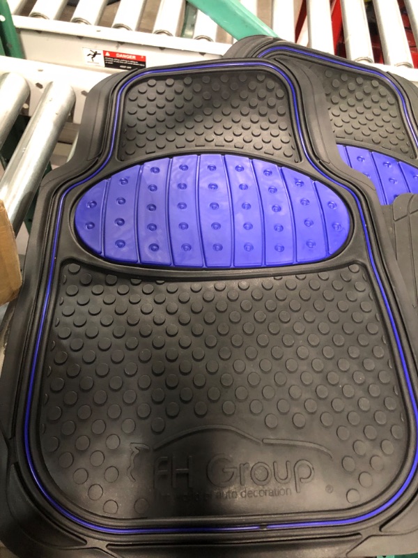 Photo 3 of Automotive Floor Mats Blue Climaproof for All Weather Protection Universal Fit Heavy Duty Rubber fits Most Cars, SUVs, and Trucks (Full Set Trim to Fit) FH Group F11500BLUE