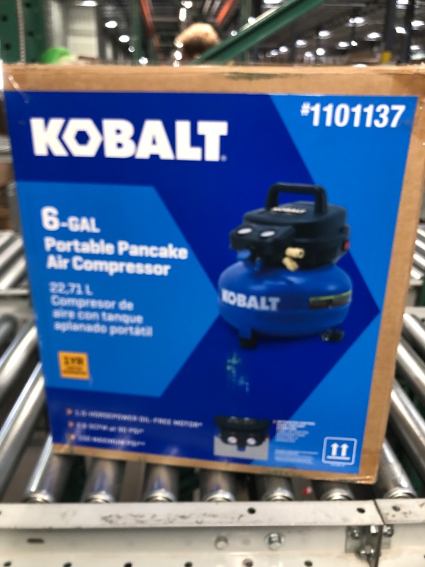 Photo 1 of Kobalt 6-Gallons Portable 150 Psi Pancake Air Compressor