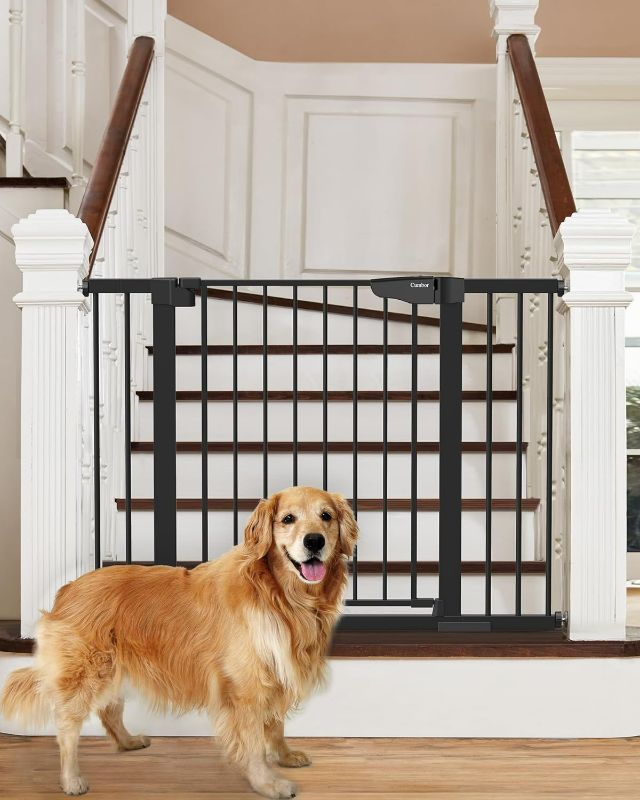 Photo 1 of ***stock photo*** white ****Cumbor 29.7-46" Baby Gate for Stairs, Mom's Choice Awards Winner-Auto Close Dog Gate for the House, Easy Install Pressure Mounted Pet Gates for Doorways, Easy Walk Thru Wide Safety Gate for Dog, 