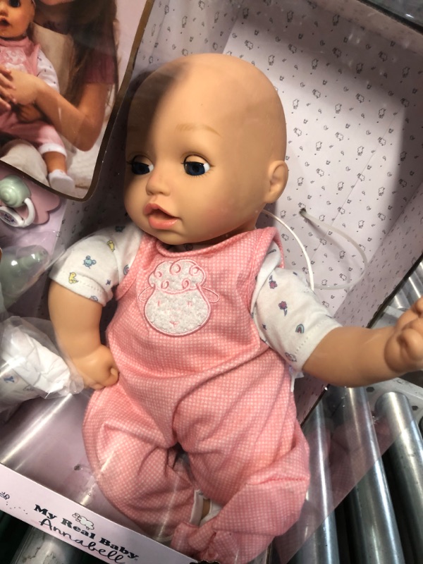 Photo 3 of Baby Born My Real Baby Doll Annabell - Blue Eyes: Realistic Soft-Bodied Baby Doll Ages 3 & Up, Sound Effects, Drinks & Wets, Mouth Moves, Cries Real Tears, Eyes Open & Close, Pacifier