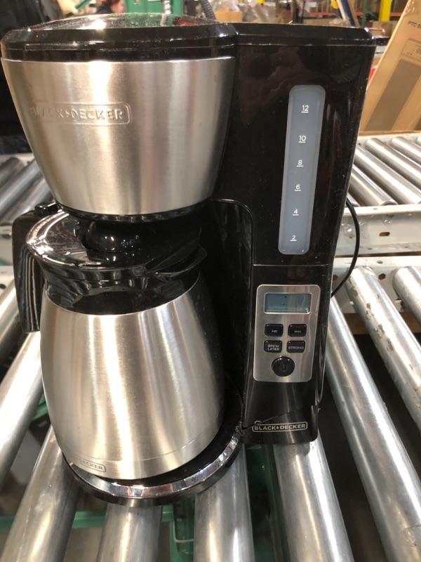 Photo 3 of ***parts only *** see pictures and notes*** nonrefundable***BLACK+DECKER 12 Cup Thermal Programmable Coffee Maker with Brew Strength and VORTEX Technology, Black/Steel, CM2046S