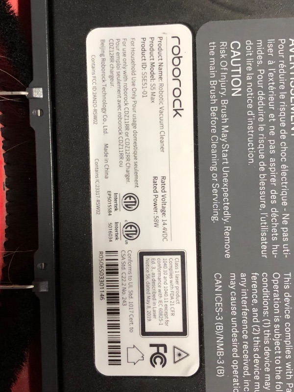 Photo 3 of ***NOT FUNCTIONAL - FOR PARTS ONLY - NONREFUNDABLE - SEE COMMENTS***
roborock S5 MAX Robot Vacuum and Mop Cleaner, Self-Charging Robotic Vacuum