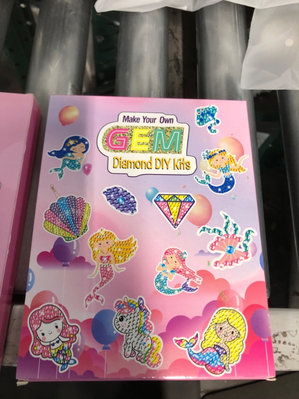 Photo 3 of ****2 PACK***ForPeak Diamond Painting Stickers for Kids, Mermaid Theme Diamond Art for Kids Crafts for Girls Ages 6 8 10 12, DIY Big Gem Sticker by Number Kits with Keychains for Boys and Girls (Mermaid)