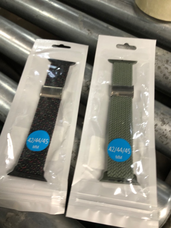 Photo 3 of ***BUNDLE OF 2****Silutupo Compatible with Apple Watch Band 38mm 40mm 41mm 42mm 44mm 45mm 49mm, Elastic Nylon Breathable Adjustable Watch Bands for iWatch series 1 2 3 4 5 6 7 8 SE Ultra For Men and Women Army Green 42mm/44mm/45mm