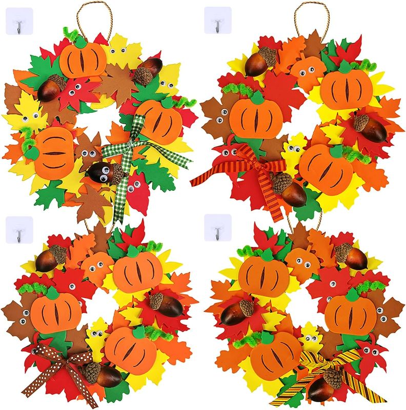 Photo 1 of Supla 12 Kits 3D Pumpkin Fall Leaf Wreath Craft Kit