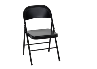 Photo 1 of **BUNDLE OF 2** Cosco Black Standard Folding Chair with Solid Seat (Indoor)