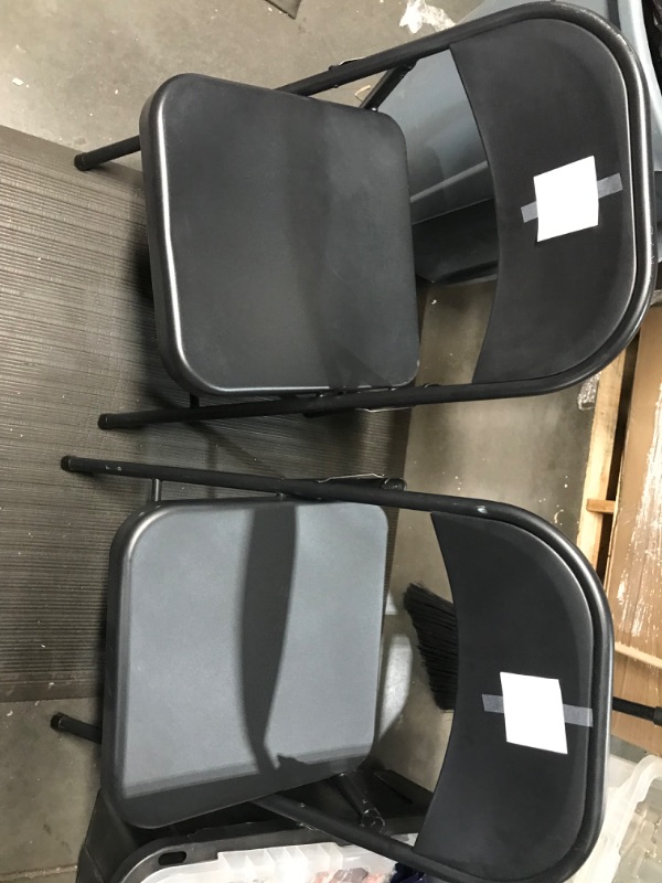 Photo 2 of **BUNDLE OF 2** Cosco Black Standard Folding Chair with Solid Seat (Indoor)