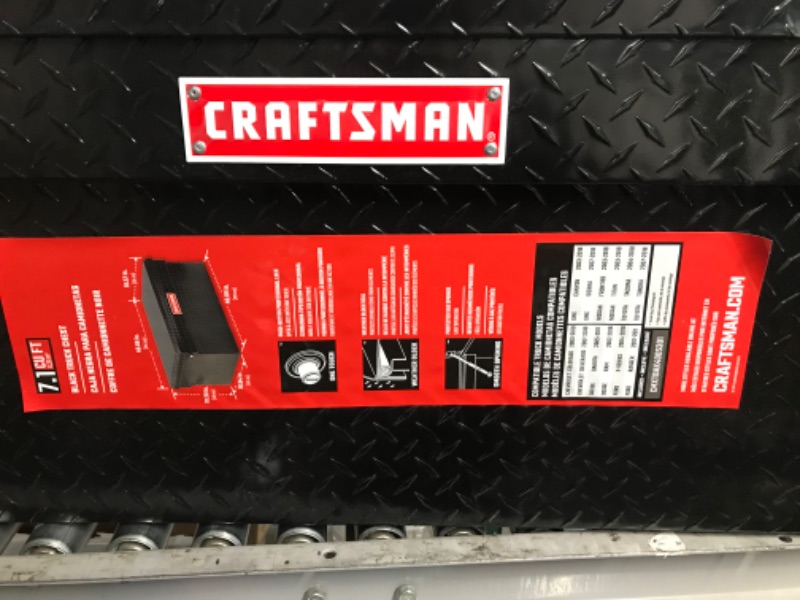 Photo 2 of **DENTED, CAN'T OPEN** CRAFTSMAN 40.86-in x 19.57-in x 19.2-in Matte Black Aluminum Chest Truck Tool Box