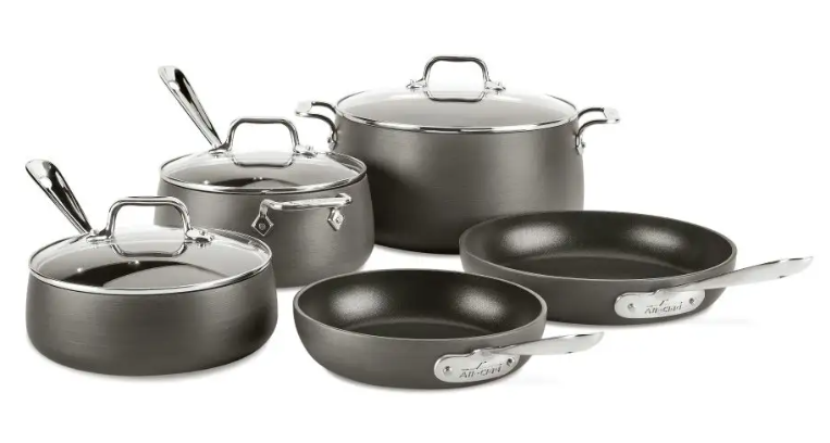 Photo 1 of **RIMS OF LIDS SLIGHTLY DENTED** HA1 Hard Anodized Nonstick Cookware Set, 8 Piece