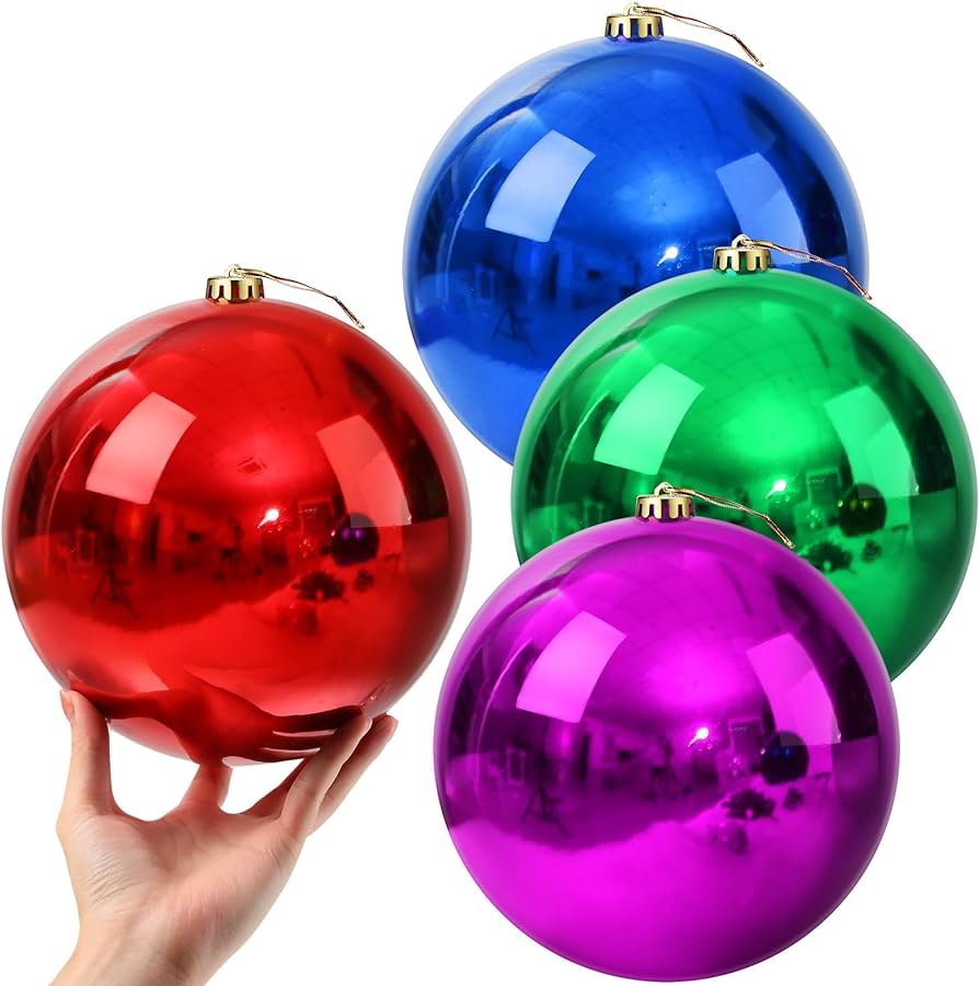 Photo 1 of **REFERENCE PHOTO FOR REFERENCE** 8 Pcs Large Christmas Ball Ornaments Giant Commercial 