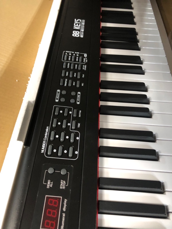 Photo 7 of Fesley Piano Keyboard 88 Keys, Full-Size Digital Piano Keyboard, Portable Electric Keyboard Piano, 88 Key Keyboard With Music Stand, Power Adapter, Sustain Pedal, Bluetooth, MIDI
