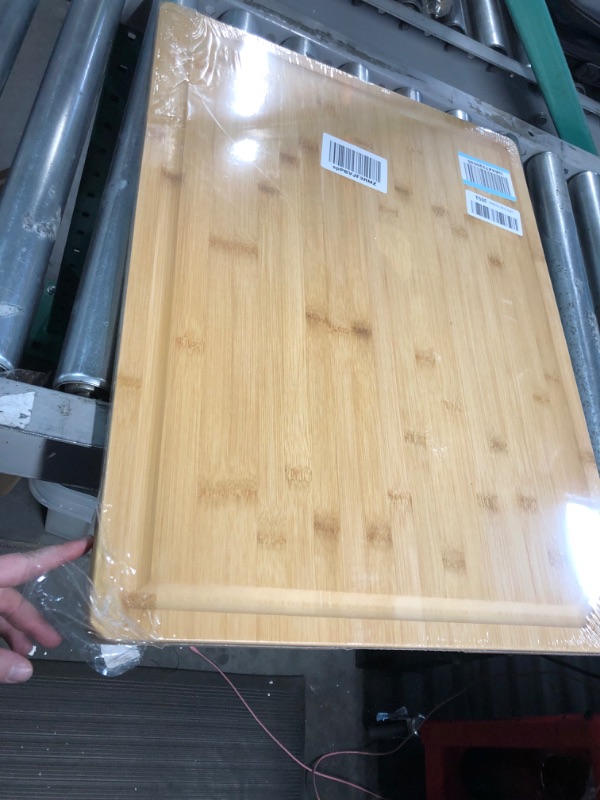 Photo 4 of 24 x 18 Extra Large Bamboo Serving Boards for Kitchen, Heavy Duty Wood Butcher Block Chopping Board