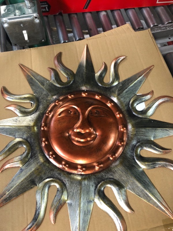 Photo 2 of Oligsky Metal Sun Wall Decor –Outdoor 20" W Sun Garden Decor Outside Sun Wall Art