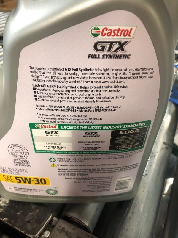 Photo 3 of Castrol GTX Full Synthetic 5W-20 Motor Oil, 5 Quarts 1 Count 