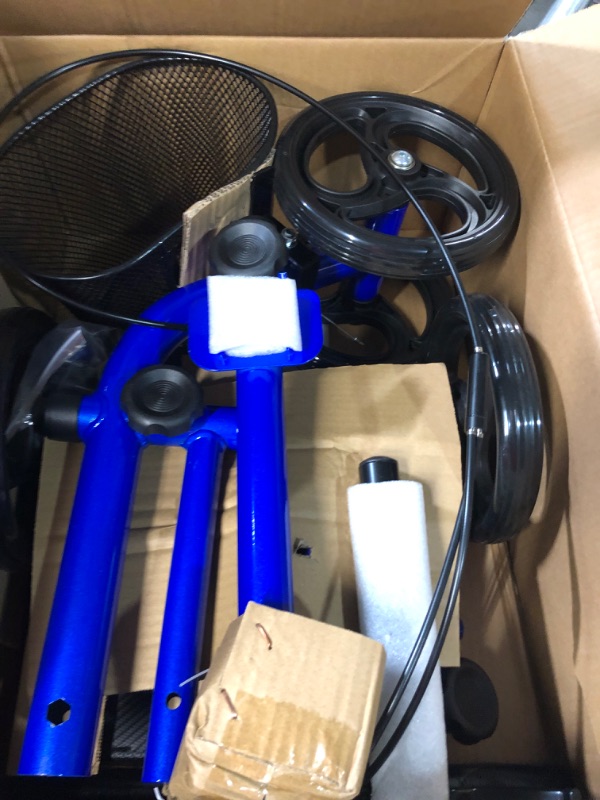Photo 1 of COLOR BLUE  WINLOVE Black Steerable Knee Walker Roller Scooter with Basket Dual Braking System for 
