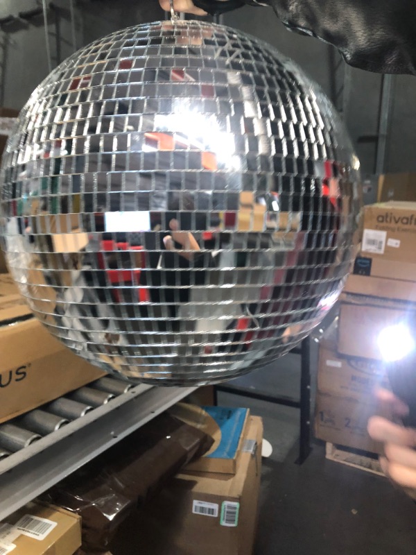 Photo 4 of 4 pack Large Disco Ball Silver Hanging Disco Balls Reflective Mirror Ball Ornament for Party Holiday Wedding Dance and Music Festivals Decor Club Stage Props (12 Inch, 8 Inch, 6 Inch, 4 Inch)