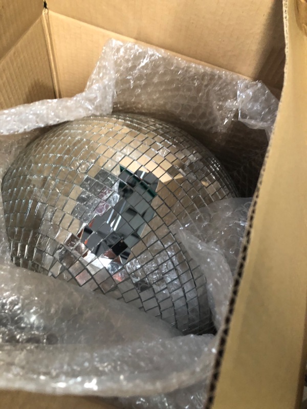 Photo 2 of 4 pack Large Disco Ball Silver Hanging Disco Balls Reflective Mirror Ball Ornament for Party Holiday Wedding Dance and Music Festivals Decor Club Stage Props (12 Inch, 8 Inch, 6 Inch, 4 Inch)