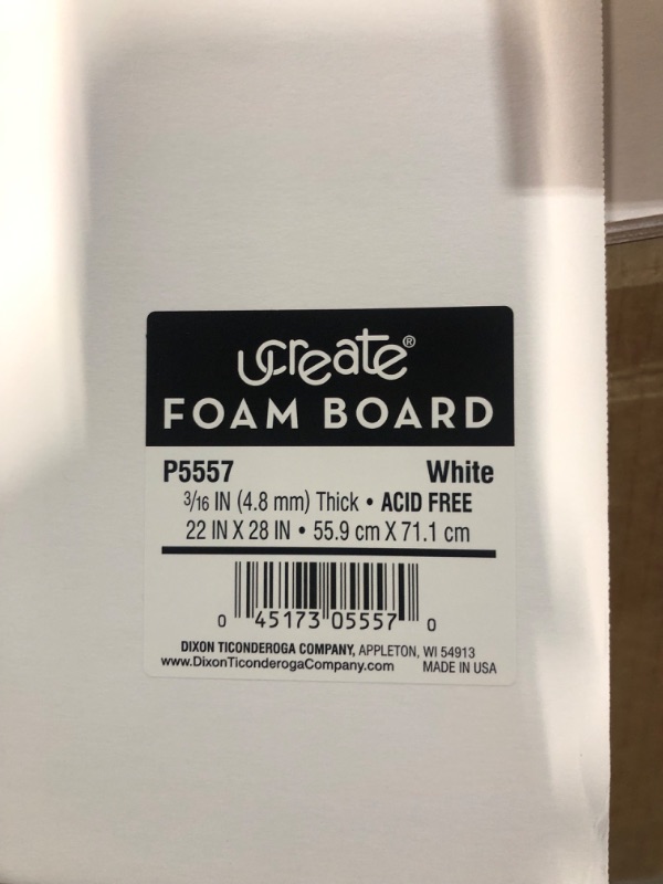 Photo 4 of UCreate Foam Board, White, 22" x 28", 5 Sheets 22" X 28", White