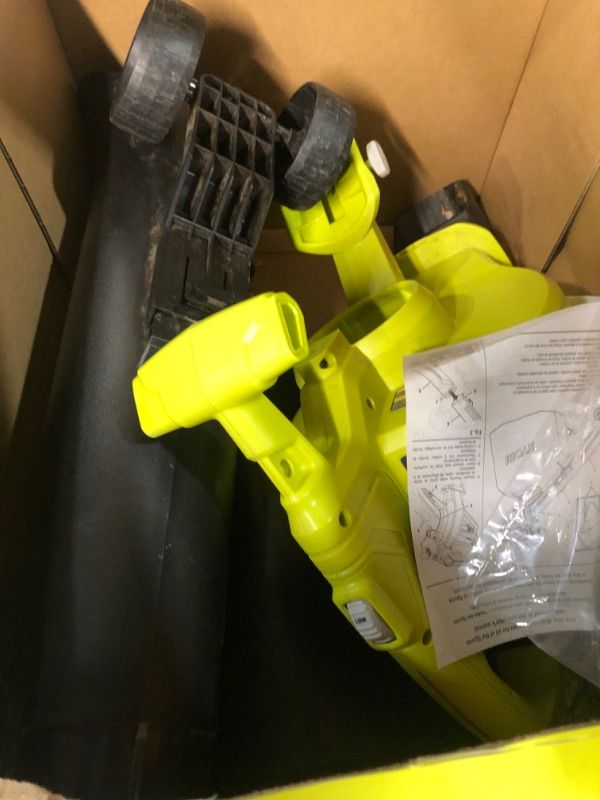 Photo 6 of ***USED - NO BATTERY - UNABLE TO TEST - NOZZLE MISSING***
RYOBI 40-Volt Lithium-Ion Cordless Battery Leaf Vacuum/Mulcher (Tool Only)