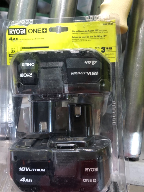 Photo 2 of Ryobi PBP2005 ONE+ (Plus) Battery 18-Volt Lithium-Ion 4.0 Ah Compatible with Over 225 18V ONE+ Tools (2-Pack)