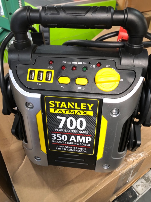 Photo 2 of **AIR COMPRESSOR DOES NOT FUNCTION**
STANLEY FATMAX J7CS Portable Power Station Jump Starter: 700 Peak/350 Instant Amps, 