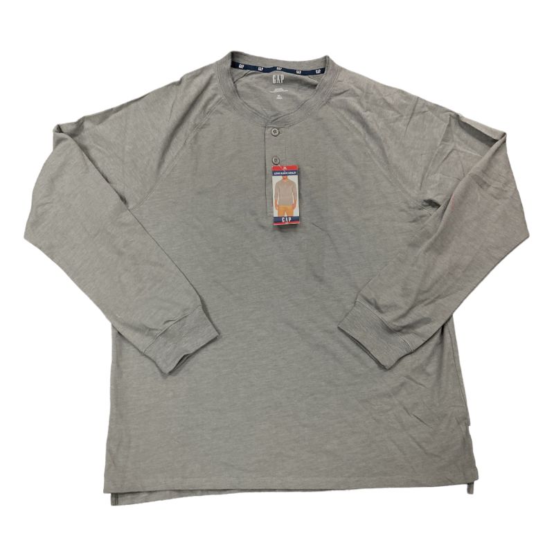 Photo 1 of GAP Men's Long Sleeve Relaxed Fit Henley T-Shirt (Smoked Pearl, XL)