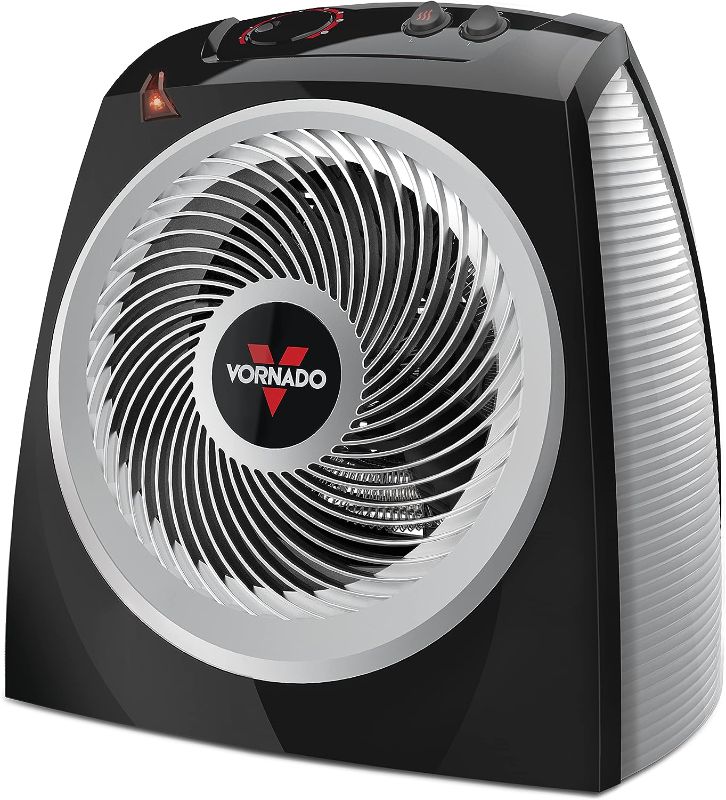 Photo 1 of Vornado VH10 Space Heater for Indoor Use, Adjustable Thermostat, 2 Heat Settings, 1500W or 750W, Advanced Safety Features, Whole Room, Black