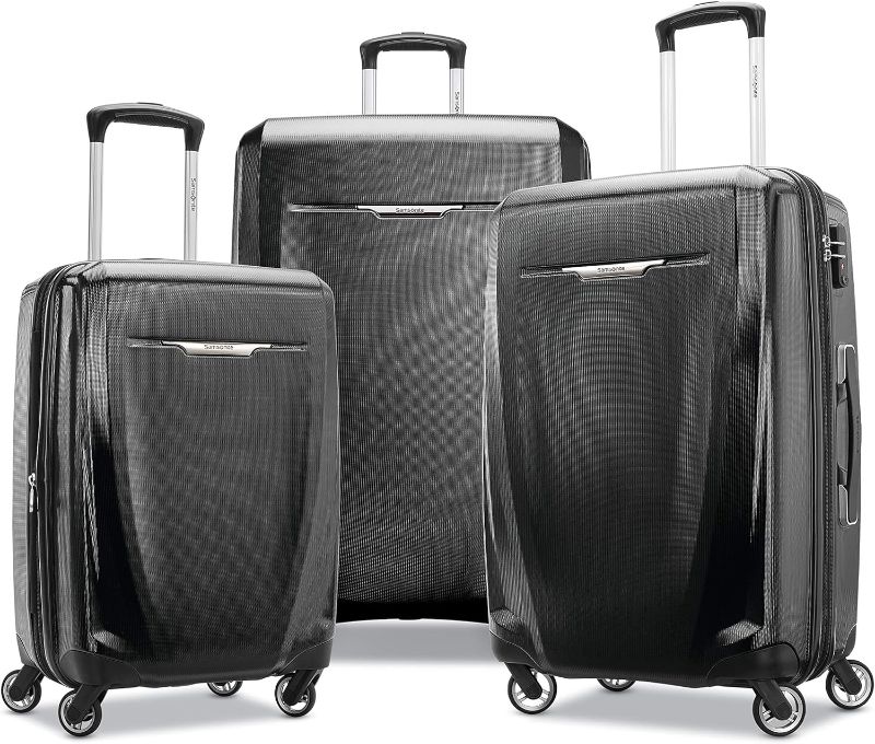 Photo 1 of Samsonite Winfield 3 DLX Hardside Expandable Luggage with Spinners, BLACK (20/25/28)