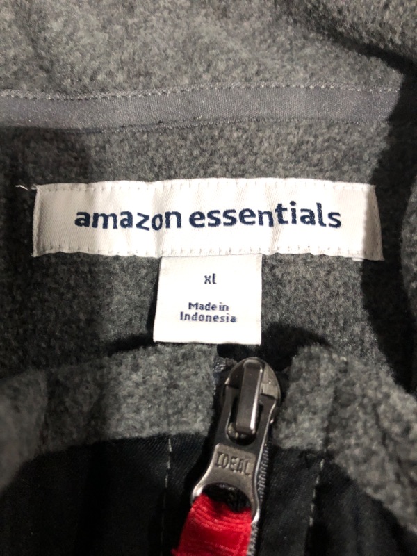 Photo 4 of XL Amazon Essentials Men's Full-Zip Polar Fleece Jacket Polyester Black Charcoal 